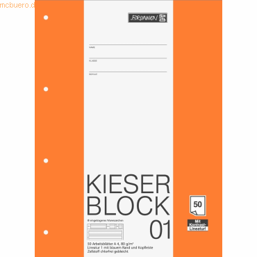 10 x Brunnen Kieser-Block A4 80g/qm Lineatur 1 50 Blatt von Brunnen