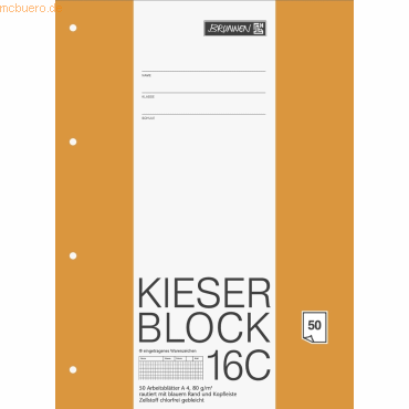 Brunnen Kieser-Block A4 rautiert 50 Blatt von Brunnen