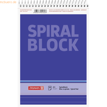 10 x Brunnen Spiralnotizblock A5 liniert 50 Blatt 10 x Brunnen Spiralnotizblock A5 liniert 50 Blatt von Brunnen