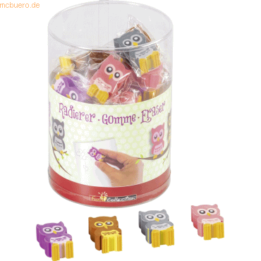 36 x Brunnen Radierer Eule 3,5x2cm farbig sortiert 36 x Brunnen Radierer Eule 3,5x2cm farbig sortiert von Brunnen