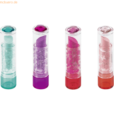 40 x Brunnen Radiergummi Lipstick Girls 7x2cm farbig sortiert von Brunnen