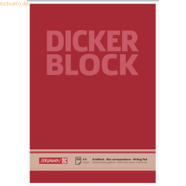 5 x Brunnen Briefblock Der dicke Block A4 60g/qm blanko 100 Blatt 5 x Brunnen Briefblock Der dicke Block A4 60g/qm blanko 100 Blatt von Brunnen