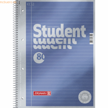 Brunnen Collegeblock Premium Student A4 90g/qm 80 Blatt Lineatur 21 von Brunnen