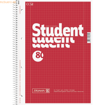 Brunnen Kollegblock Student A4 kariert Lineatur 28 80 Blatt mit Rand r Brunnen Kollegblock Student A4 kariert Lineatur 28 80 Blatt mit Rand r von Brunnen