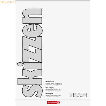 5 x Brunnen Skizzenblock A5 190g/qm 50 Blatt von Brunnen