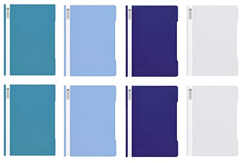 8 Brunnen Schnellhefter A4 farbig sortiert PP-Folie glasklares Deckblatt (Maritim Edition) von Brunnen