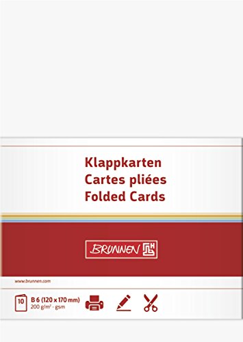 BRUNNEN 105125500 Doppelkarte (105 x 148 mm, 200 g/qm, 1 Stück, 10 Blatt) weiß von BRUNNEN