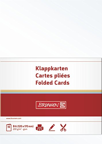 BRUNNEN 105125507 Brief-/Falt-/Visitenkarte (unbedruckt Doppelkarte, 105 x 148 mm, 200 g/qm, 1 Stück) perlweiß von Brunnen