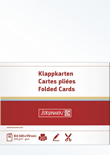 BRUNNEN 105125507 Brief-/Falt-/Visitenkarte (unbedruckt Doppelkarte, 105 x 148 mm, 200 g/qm, 1 Stück) perlweiß von BRUNNEN