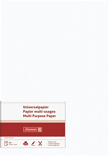 BRUNNEN 105127000 Universalpapier Büttenschnitt (A4, 90 g/qm, 35 Blatt) weiß von BRUNNEN