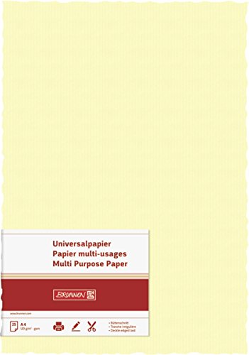 BRUNNEN 105127111 Universalpapier Büttenschnitt (A4, 120 g/qm, 25 Blatt) chamois von BRUNNEN
