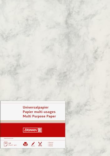 BRUNNEN Multifunktionspapier Universalpapier Marmor | A4, 160 g/m², grau, 25 Blatt von BRUNNEN