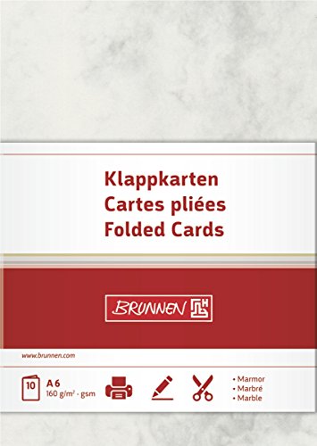 BRUNNEN 105141580 Brief-/Falt-/Visitenkarte (unbedruckt Doppelkarte, A6, 160 g/qm, 10 Blatt) grau von Brunnen
