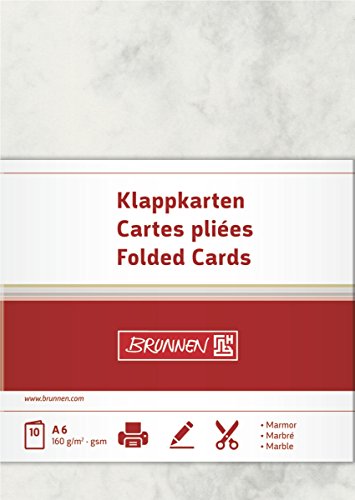 BRUNNEN 105141580 Brief-/Falt-/Visitenkarte (unbedruckt Doppelkarte, A6, 160 g/qm, 10 Blatt) grau von BRUNNEN
