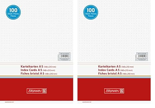 BRUNNEN Karteikarten A5 dotted (Packung mit 2) von BRUNNEN