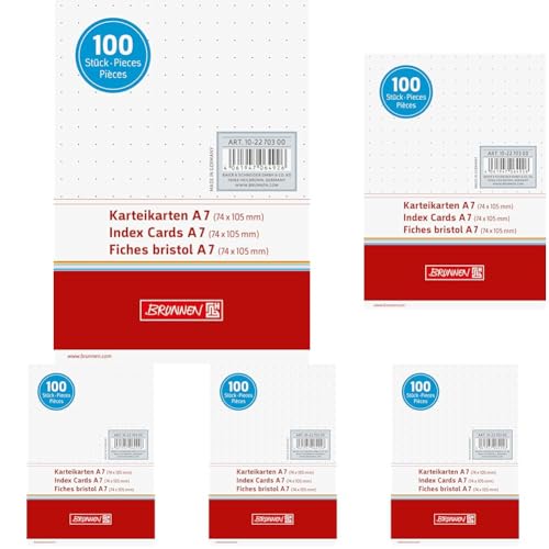 BRUNNEN Karteikarten A7 dotted (Packung mit 5) von BRUNNEN