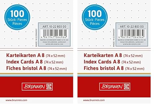 BRUNNEN Karteikarten A8 dotted (Packung mit 2) von BRUNNEN