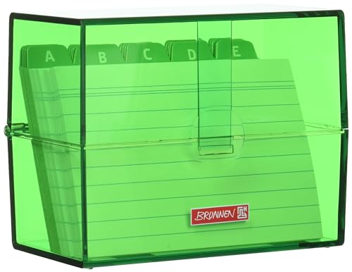 Brunnen,1026353583, BRUNNEN 102057052 Karteikasten , 12 x 9,5 x 6,5 cm (für A7 Karteikarten) , Polystyrol , kiwi , Colour Code, 1, von BRUNNEN