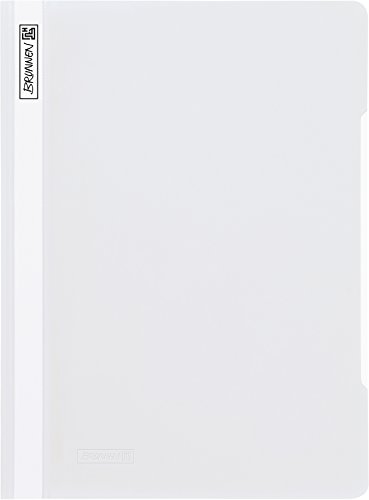 Brunnen 102011000 Schnellhefter (A4, aus PVC, glasklares Deckblatt) weiß von BRUNNEN