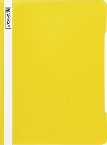 Brunnen 102011010 Schnellhefter (A4, aus PVC, glasklares Deckblatt) gelb von Brunnen