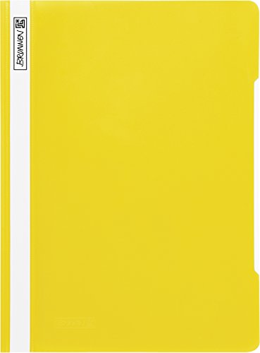Brunnen 102011010 Schnellhefter (A4, aus PVC, glasklares Deckblatt) gelb von BRUNNEN
