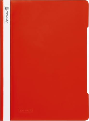 Brunnen Schnellhefter (A4, aus PVC, glasklares Deckblatt) rot von Brunnen