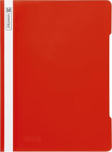 Brunnen 102011020 Schnellhefter (A4, aus PVC, glasklares Deckblatt) rot von BRUNNEN