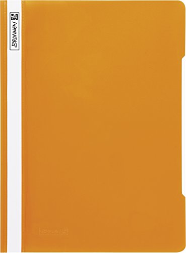 Brunnen 102011040 Schnellhefter (A4, aus PVC, glasklares Deckblatt) orange von BRUNNEN