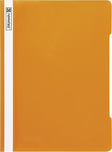 Brunnen 102011040 Schnellhefter (A4, aus PVC, glasklares Deckblatt) orange von Brunnen