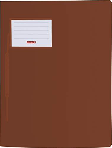 Brunnen 102015079 Schnellhefter FACT!pp (A4, aus transluzentem PP, mit Namensschild, mit Einstecktasche innen) Braun von BRUNNEN