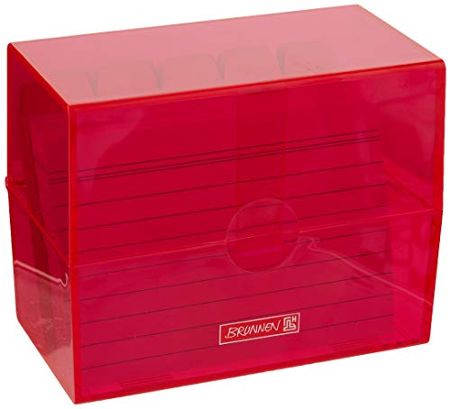 Brunnen 102057026 Karteikasten, 12 x 9, 5 x 6, 5 cm (für A7 Karteikarten), Polystyrol, pink, Colour Code von BRUNNEN