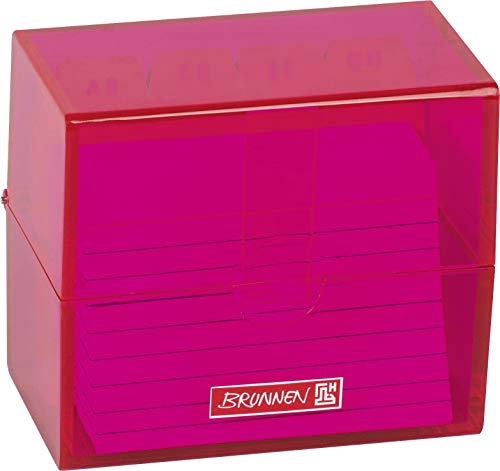 Brunnen 102058026 Karteikasten, 8, 5 x 7, 5 x 4, 8 cm (für A8 Karteikarten), Polystyrol, pink, Colour Code, 1026353595 von BRUNNEN