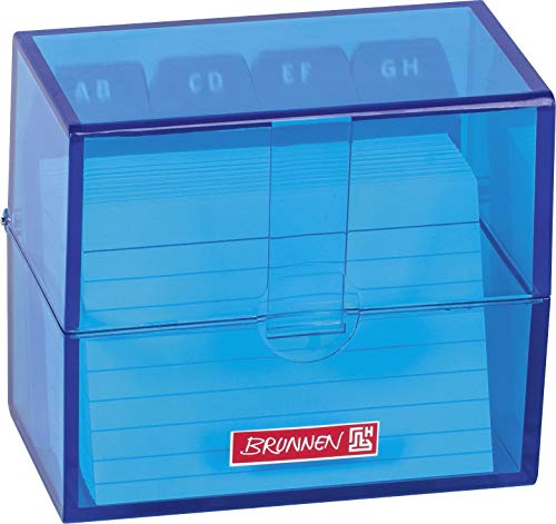 Brunnen 102058033 Karteikasten, 8, 5 x 7, 5 x 4, 8 cm (für A8 Karteikarten), Polystyrol, azur, Colour Code von BRUNNEN