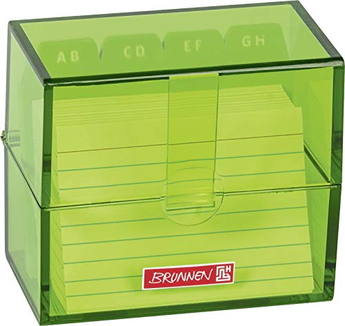 Brunnen 102058052 Karteikasten, 8, 5 x 7, 5 x 4, 8 cm (für A8 Karteikarten), Polystyrol, kiwi, Colour Code von BRUNNEN