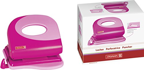 Brunnen 102062726 Locher Colour Code (ausziehbare Anschlagschiene, zum Lochen von bis zu 20 Blatt) pink von BRUNNEN