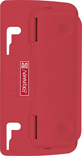 Brunnen 102065023 Taschenlocher Colour Code (zum Abheften, mit Linealprägung und Niederhalterfunktion) rot / red von Brunnen