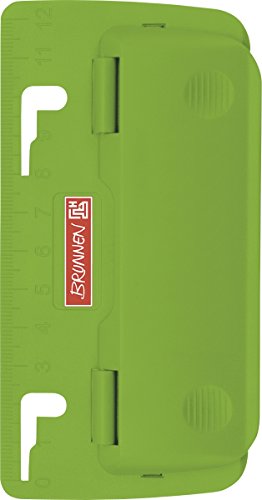 Brunnen 102065052 Taschenlocher Colour Code (zum Abheften, mit Linealprägung und Niederhalterfunktion) grün / kiwi von Brunnen