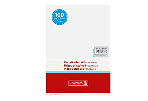 Karteikarte A6 unlin ws 100St von BRUNNEN