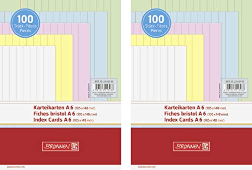 Brunnen 102260195 Karteikarte (A6 liniert (200 Stück), sortiert in 5 Farben) Brunnen 102260195 Karteikarte (A6 liniert (200 Stück), sortiert in 5 Farben) von BRUNNEN