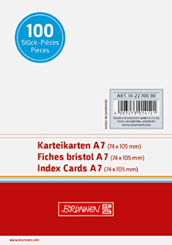 Karteikarte A7 unlin ws 100St von BRUNNEN