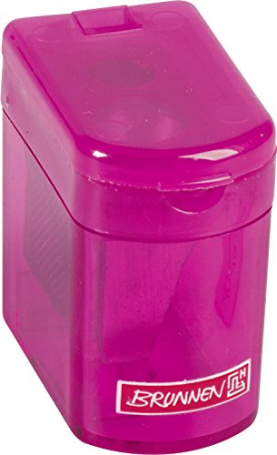 Brunnen 102983826 Dosenspitzer Klicki Colour Code (4 x 2,5 x 3,7 cm, mit Staubverschluss, Doppelspitzer) pink von BRUNNEN