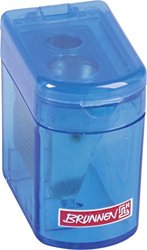Brunnen 102983833 Dosenspitzer Klicki Colour Code (4 x 2,5 x 3,7 cm, mit Staubverschluss, Doppelspitzer) blau / azur von Brunnen