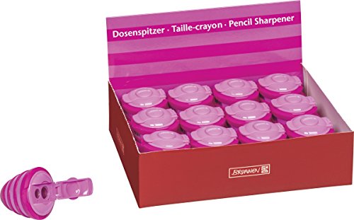 Brunnen 102987326 Dosenspitzer Wheel Colour Code (5,5 x 4,8 cm, mit Staubverschluss, Doppelspitzer) pink von BRUNNEN
