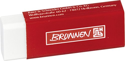 Brunnen 1029969 Radiergummi / Radierer (6 x 2 x 1,2 cm) weiß von BRUNNEN