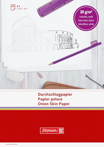 Brunnen 1032105 Durchschlagpapier (A4, 30 g/m², 100 Stück) weiß von BRUNNEN