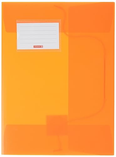 Brunnen 104160440 Sammelmappe FACT!pp (A4, transluzente PP-Folie, mit Gummizug, mit Namensschild) orange von BRUNNEN