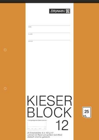 Brunnen 1042237 KIESER-Zeichenblock (A4, 25 Blatt, blanko, mit Rand, gelocht, 150g/m²) (2) von Brunnen