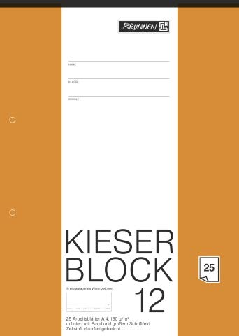 BRUNNEN 1042237 KIESER-Zeichenblock (A4, 25 Blatt, blanko, mit Rand, gelocht, 150g/m²) (3) von BRUNNEN