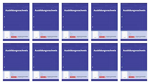 Brunnen 1042572 Berichtsblock Ausbildung / Ausbildungsnachweisblock (A4, 28 Blatt, gelocht, 1 Woche je Seite) (10 Blöcke) von BRUNNEN