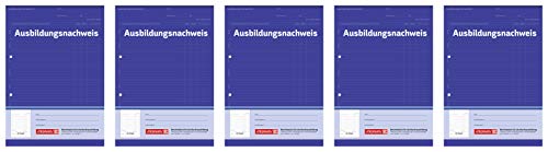 Brunnen 1042572 Berichtsblock Ausbildung / Ausbildungsnachweisblock (A4, 28 Blatt, gelocht, 1 Woche je Seite) (5 Blöcke) von Brunnen